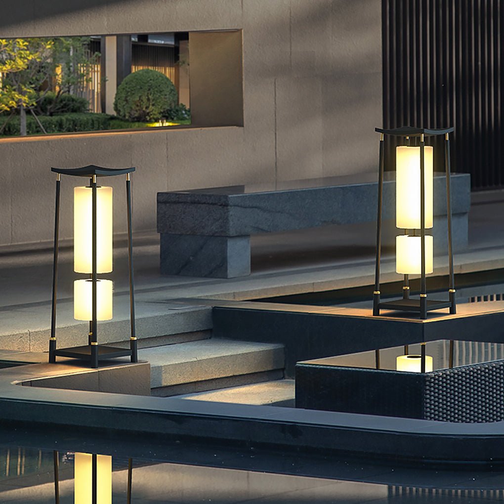 Elegant Solar LED Post Lights - Innovative Asian Outdoor Lighting