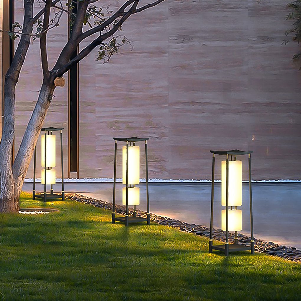 Elegant Solar LED Post Lights - Innovative Asian Outdoor Lighting