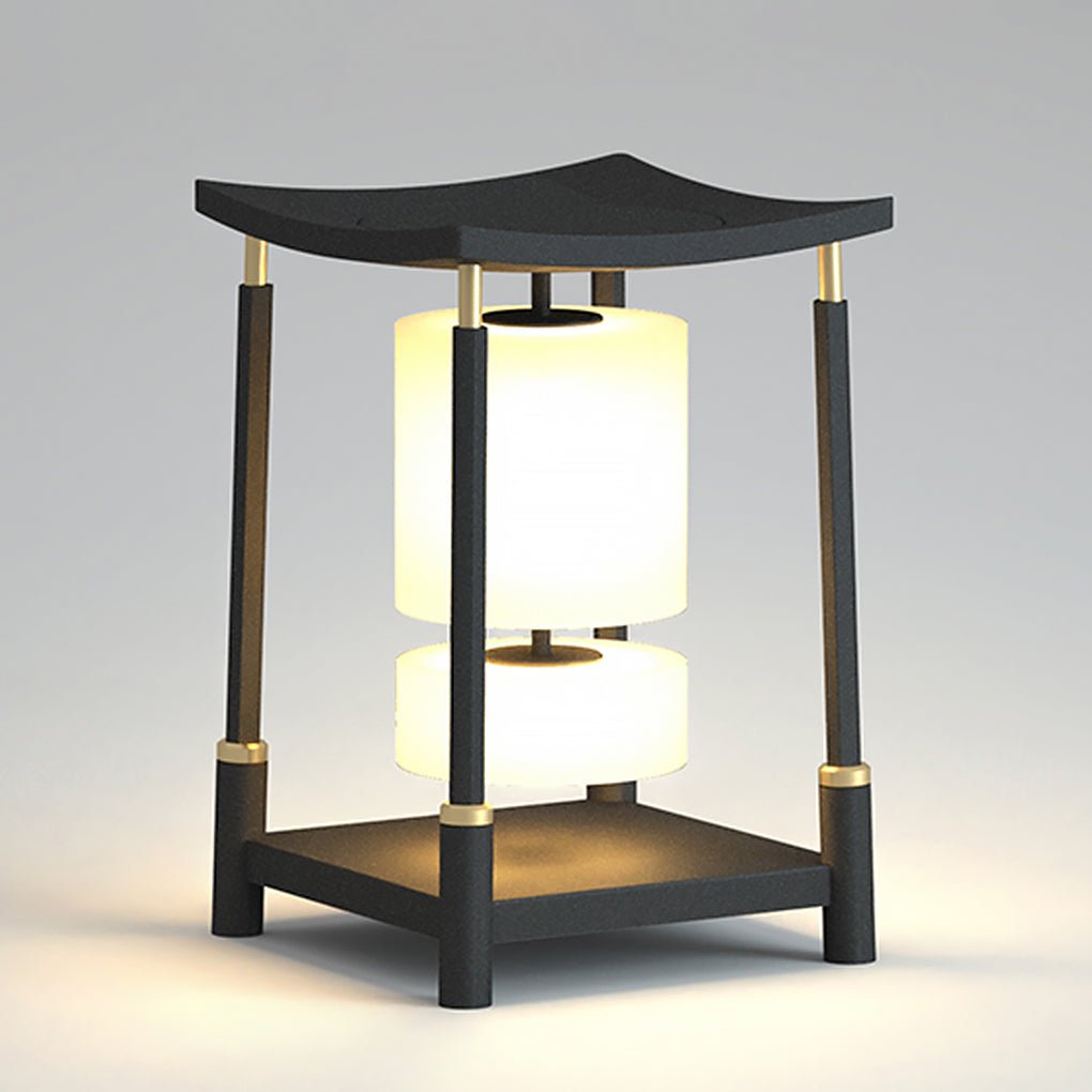 Elegant Solar LED Post Lights - Innovative Asian Outdoor Lighting