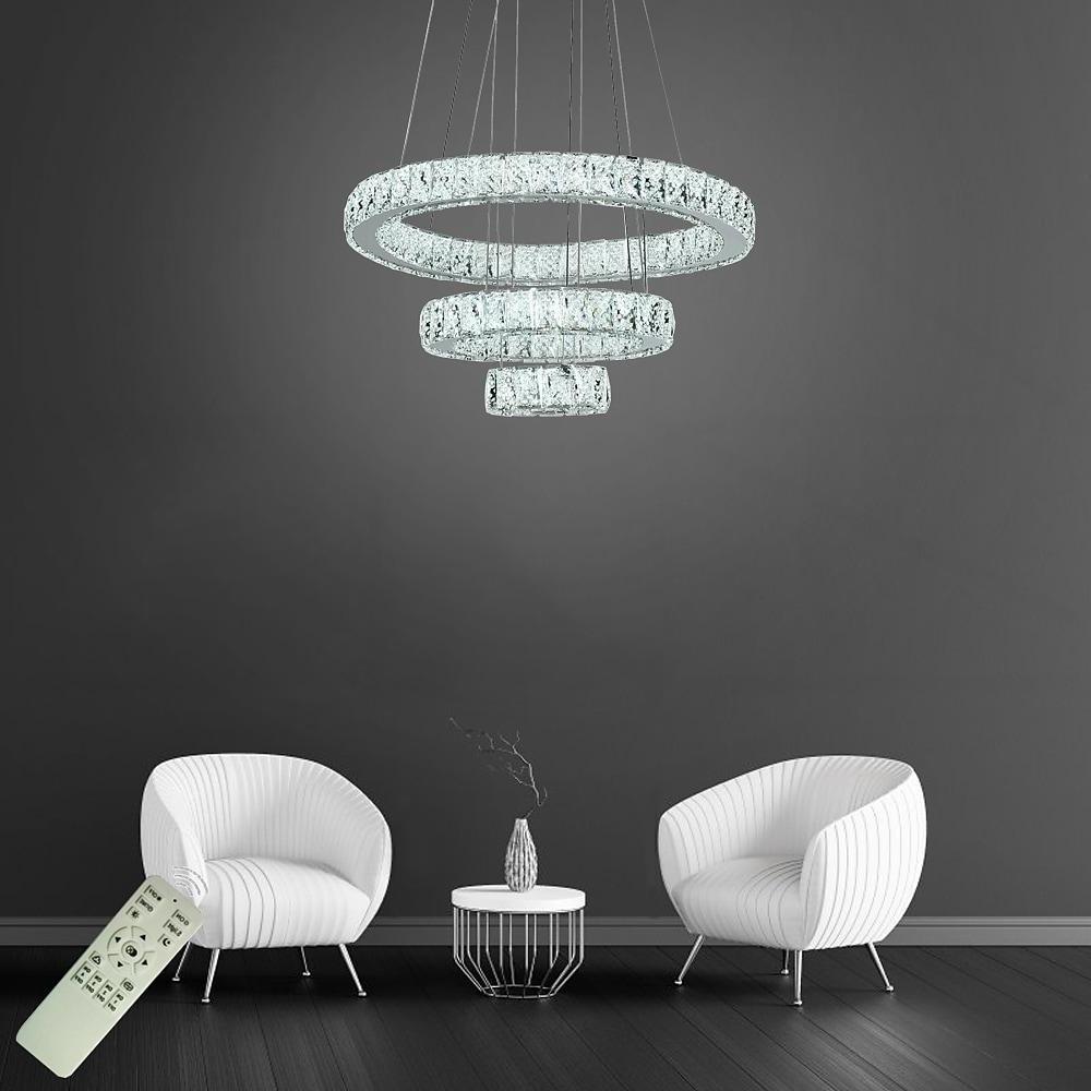 Elegant 3-Tier Crystal Suspended Chandelier - Modern Design