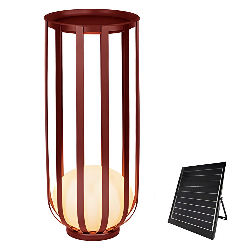 Industrial Solar LED Outdoor Lantern with Tray - Eco-Friendly & Durable