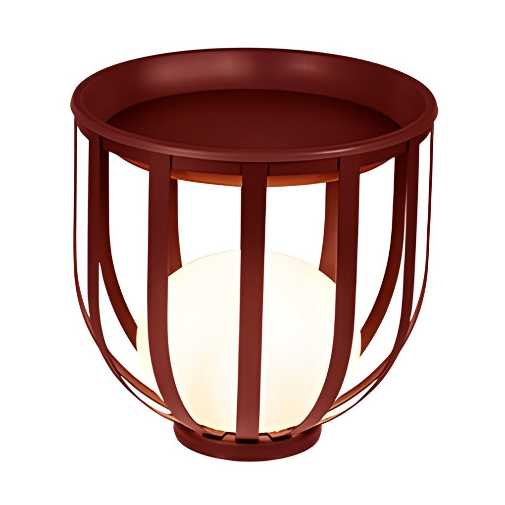 Industrial Solar LED Outdoor Lantern with Tray - Eco-Friendly & Durable