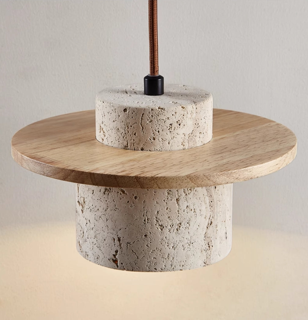 Elegant Travertine Pendant Light - Timeless Design & Warm Glow