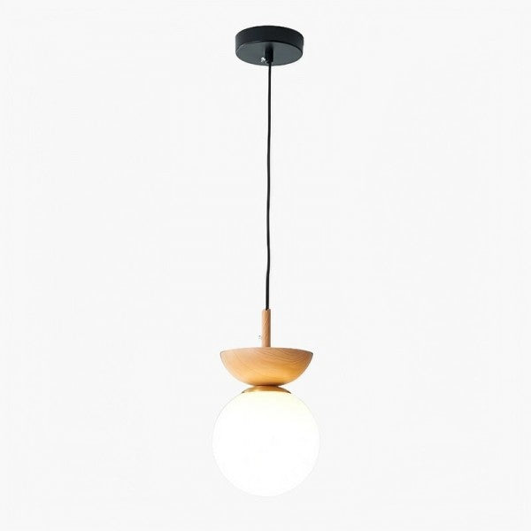 Nordic Half-Wood Pendant Light – Elegant, Eco-Friendly Design