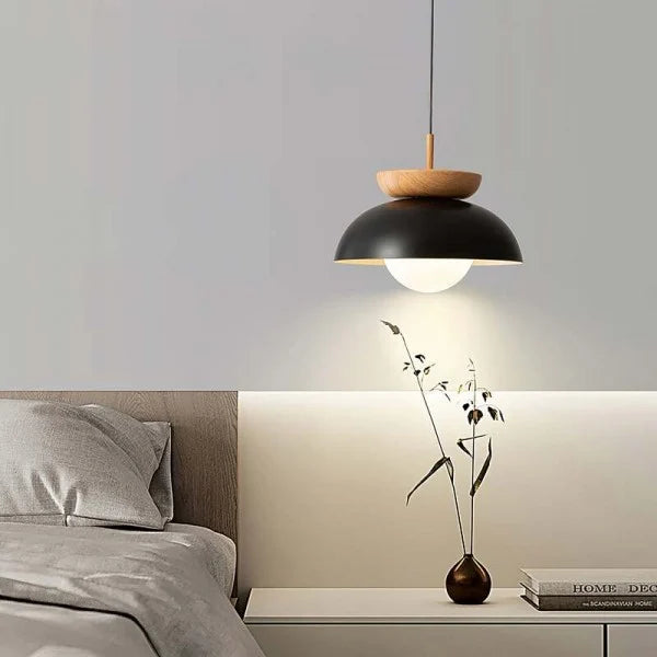 Nordic Half-Wood Pendant Light – Elegant, Eco-Friendly Design