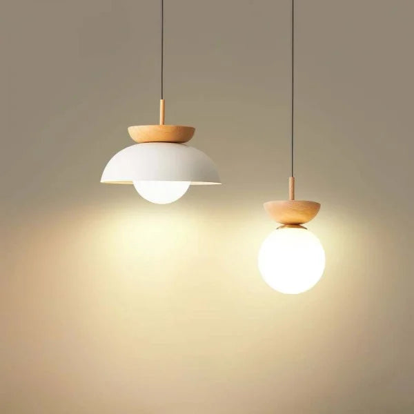 Nordic Half-Wood Pendant Light – Elegant, Eco-Friendly Design