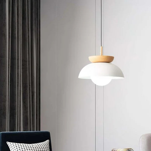 Nordic Half-Wood Pendant Light – Elegant, Eco-Friendly Design