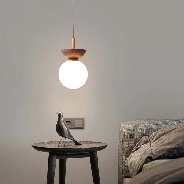 Nordic Half-Wood Pendant Light – Elegant, Eco-Friendly Design