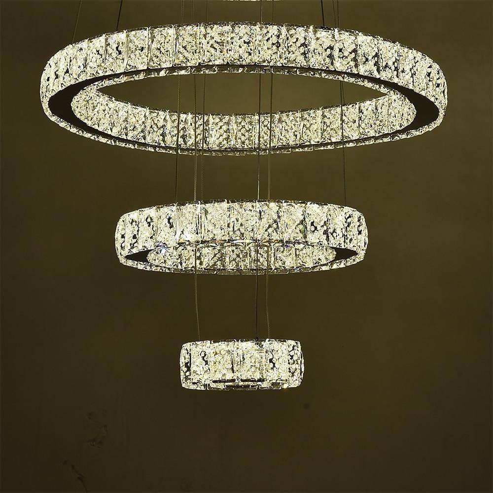 Elegant 3-Tier Crystal Suspended Chandelier - Modern Design