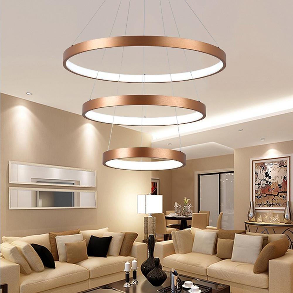 Elegant 3-Tier Acrylic Bronze LED Chandelier - Dimmable & Adjustable