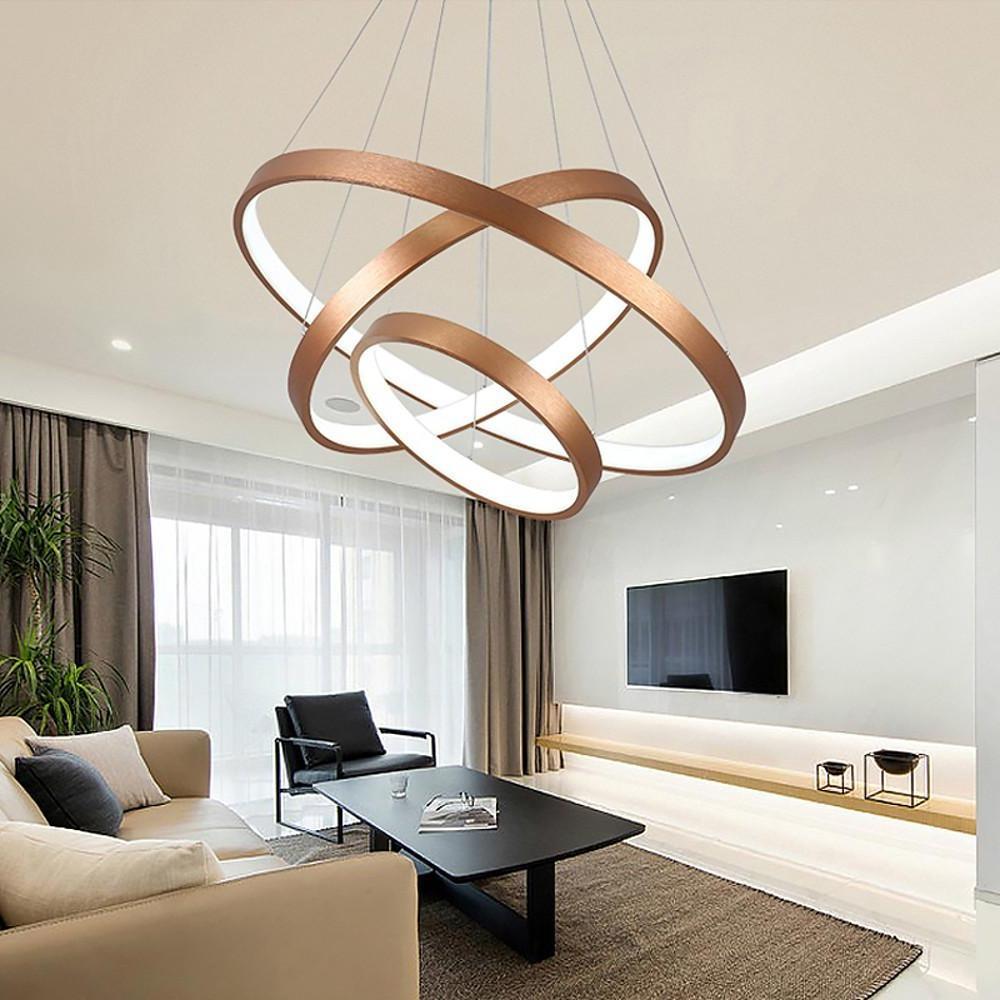 Elegant 3-Tier Acrylic Bronze LED Chandelier - Dimmable & Adjustable