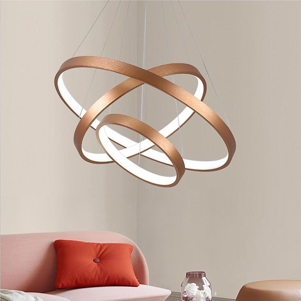 Elegant 3-Tier Acrylic Bronze LED Chandelier - Dimmable & Adjustable