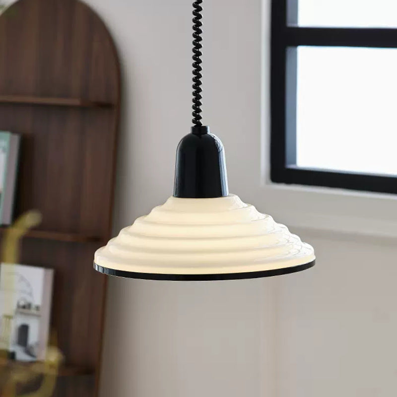 Elegant French Cream Wind Glass Pendant Lamp - Stylish Illumination