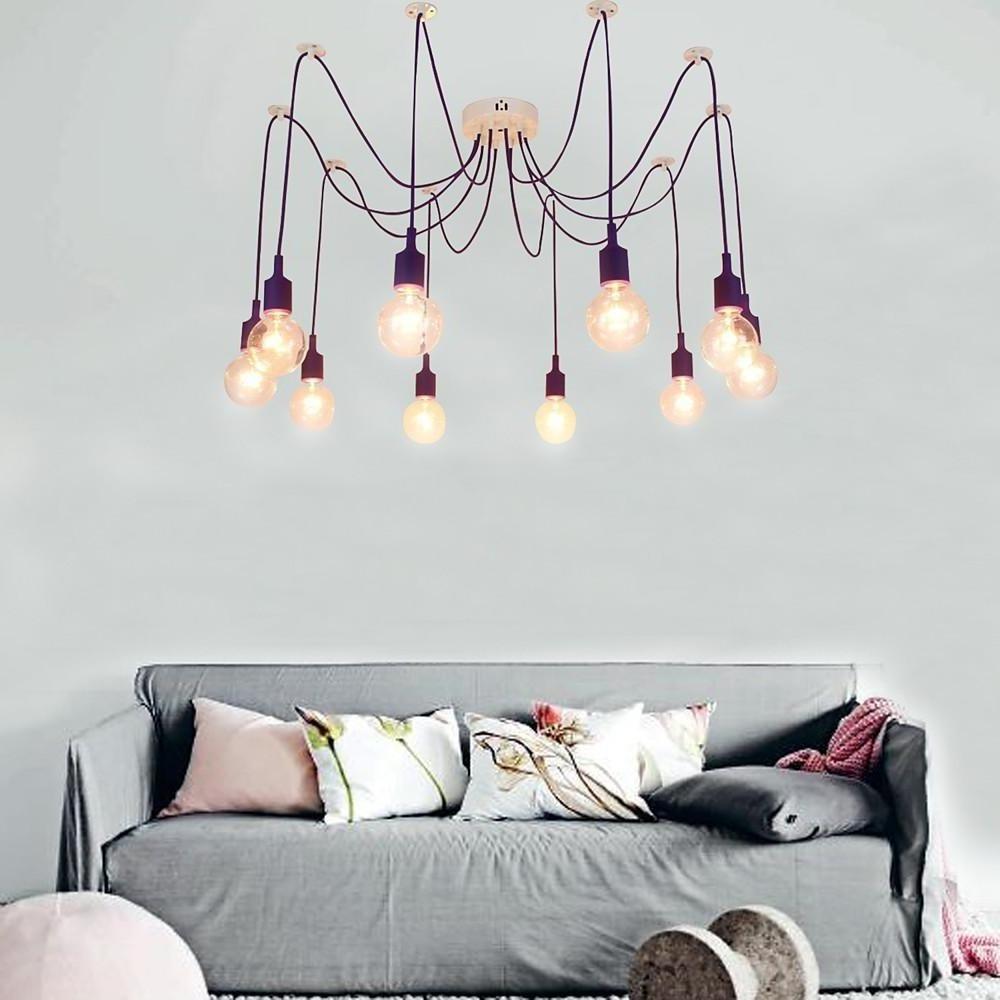 Adjustable 10-Head Cluster Spider Pendant Light - DIY Ceiling Fixture