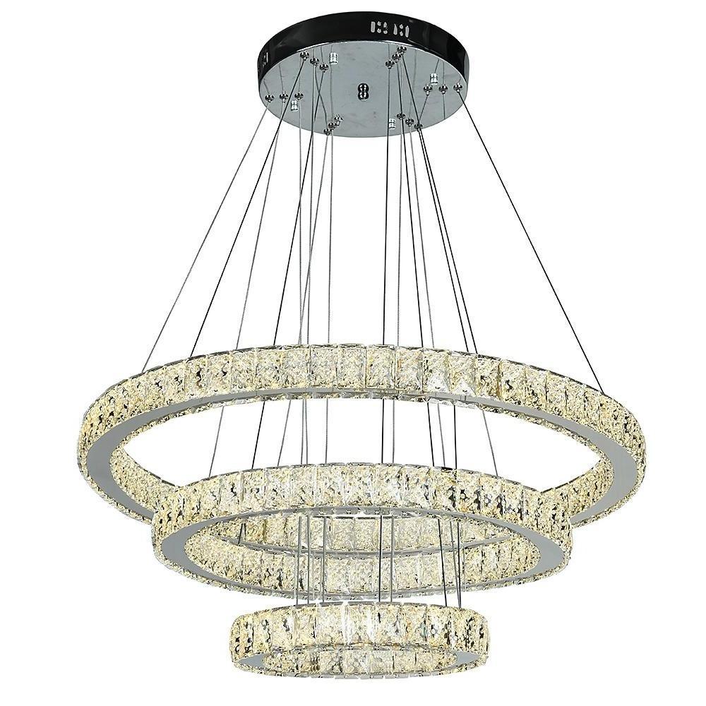 Elegant 3-Tier Crystal Suspended Chandelier - Modern Design