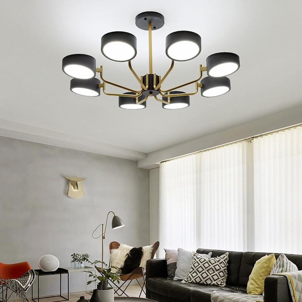 8-Light Adjustable Chandelier - 24'' Height, 3000K-5400K Brightness