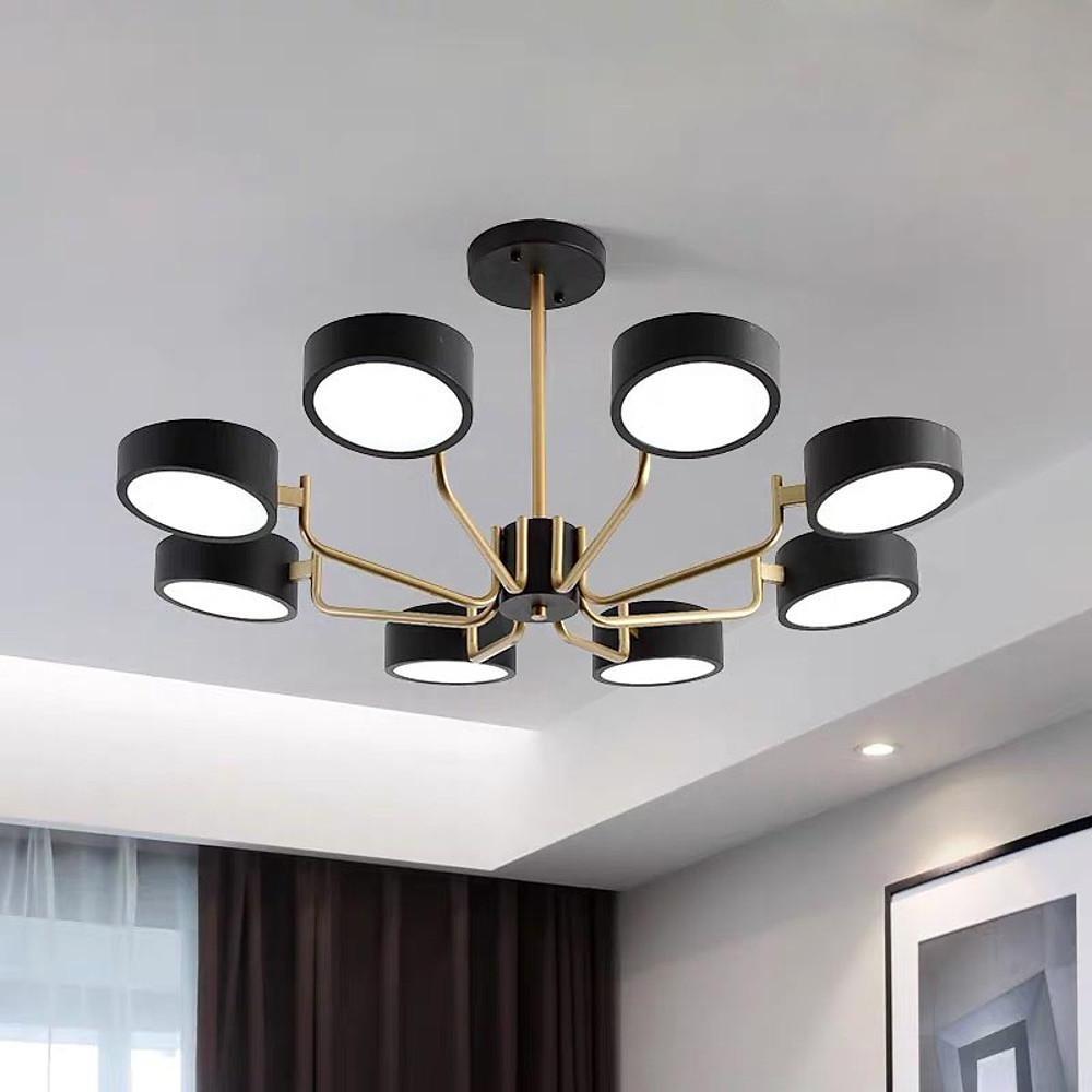 8-Light Adjustable Chandelier - 24'' Height, 3000K-5400K Brightness