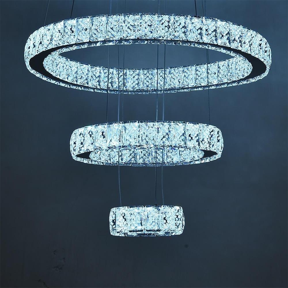 Elegant 3-Tier Crystal Suspended Chandelier - Modern Design