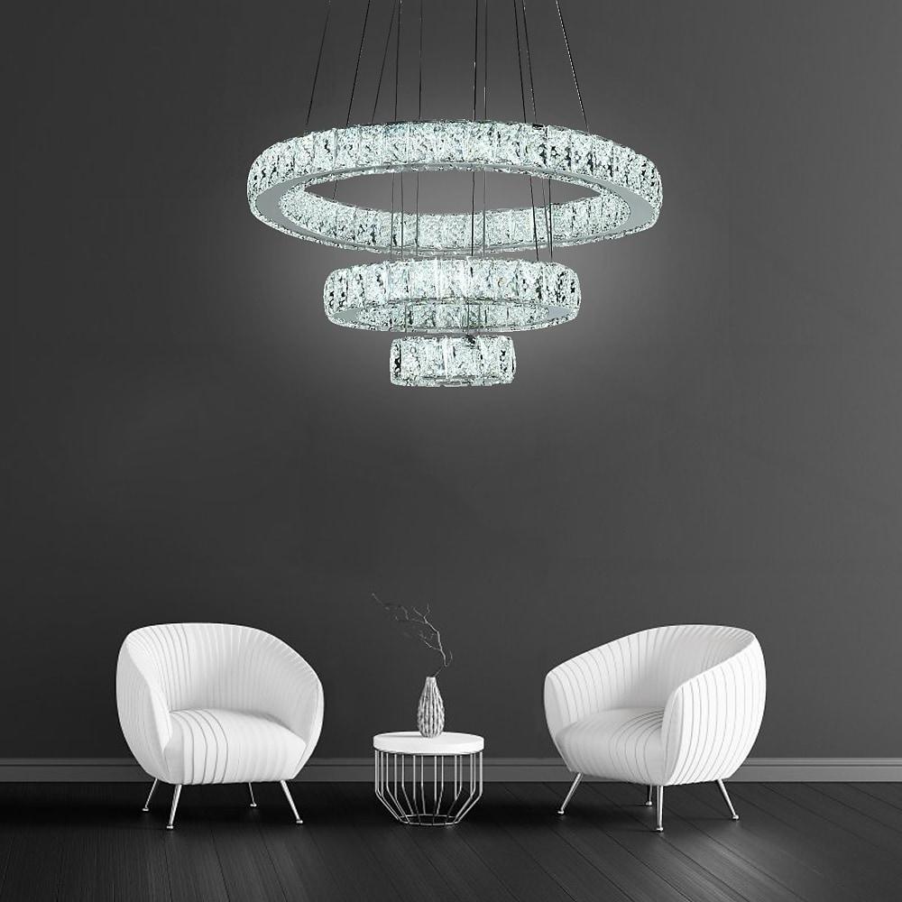 Elegant 3-Tier Crystal Suspended Chandelier - Modern Design