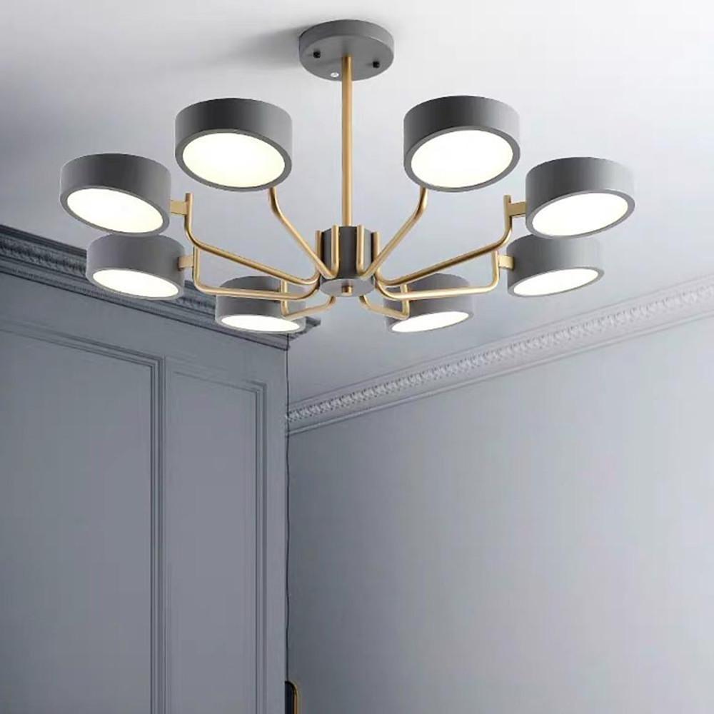 8-Light Adjustable Chandelier - 24'' Height, 3000K-5400K Brightness