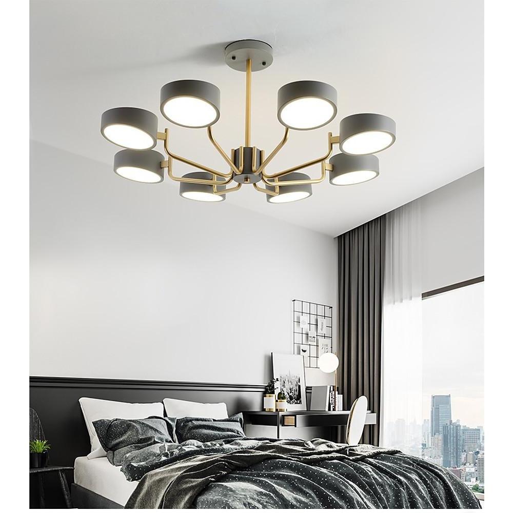 8-Light Adjustable Chandelier - 24'' Height, 3000K-5400K Brightness